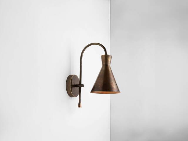 Italian Bedroom Sconce Lighting, Mid Century Brass Wall Sconce, Modern Bedside Light, Unique Handmade Indoor Lamp - image 1