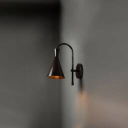 Italian Bedroom Sconce Lighting, Mid Century Brass Wall Sconce, Modern Bedside Light, Unique Handmade Indoor Lamp - thumbnail 3