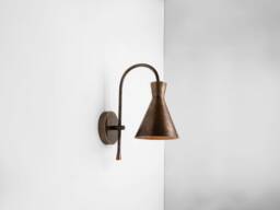 Italian Bedroom Sconce Lighting, Mid Century Brass Wall Sconce, Modern Bedside Light, Unique Handmade Indoor Lamp - thumbnail 1