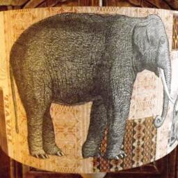 Shabby Chic Safari Lamp Shade Elephant, Giraffe, Zebra - thumbnail 2