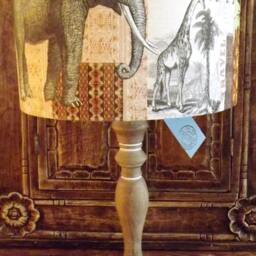 Shabby Chic Safari Lamp Shade Elephant, Giraffe, Zebra - thumbnail 4