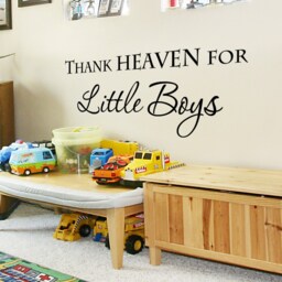 Thanks Heaven For Little Boys Boy Room Kid Baby Nursery Large Wall Decal Art Letters Vinyl Lettering Quote Sticker Decoration Decor - 111 - thumbnail 1