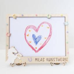 Children's Changing Wooden Picture Frame For Artwork, Painting Pictures A4 Diy Birthday Christmas Gift Personalized With Name - thumbnail 2