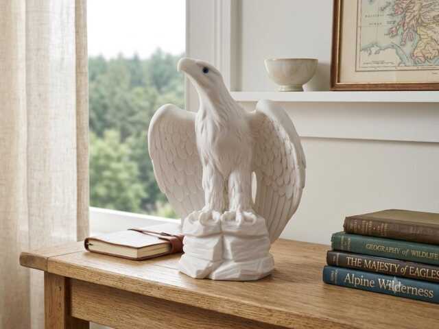 Roman Eagle Statue, Cast Marble Aquila Sculpture, Ancient Rome Legion Emblem, Bird Of Prey, Office Desk Decor Gift - image 1
