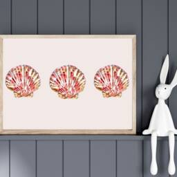 Girls Pretty Shell Print. Wall Art For Girls Mermiad, Ocean Or Themed Room, Nursery Playroom - Print Only - thumbnail 2