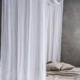 Linen Canopy Scarf For A Luxurious Bedroom Retreat, Romantic Translucent Your Bed, Dreamy European Muslin Drape - thumbnail 3