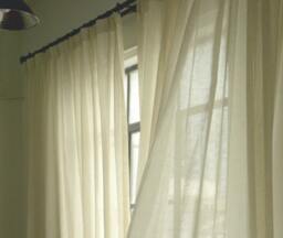 A Pair Of Linen Sheer Curtains, Sheer Curtain Panels, Shabby Chic Window White Curtain - thumbnail 1