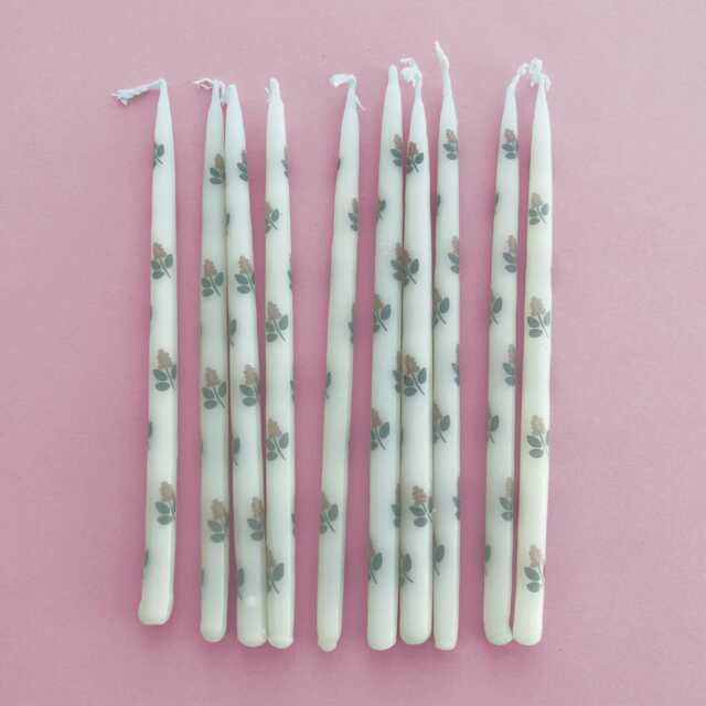 Pink Gillyflower Tapered Candles - x10
