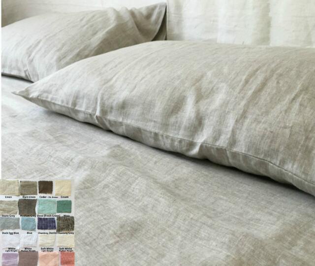 Linen Top Sheet, Linen Bed Sheets, Fitted Bedding, Pick Your Color, Over 41 Colors & Patterns To Choose - image 1