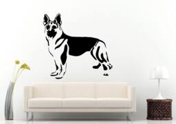 German Shepard Dog Mans Best Friend Cop Breed Animal Wall Decal Vinyl Sticker Mural Room Decor L940 - thumbnail 1