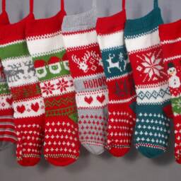 Hand Knitted Christmas Stocking, Home Decor, Personalized Christams Stocking With Snowmen - thumbnail 4