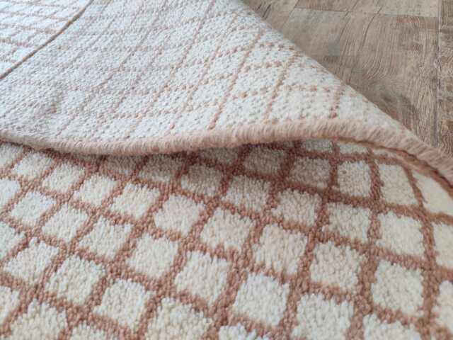 Handmade Wool Check Rug, Bohemian Moroccan Area Rug - image 1