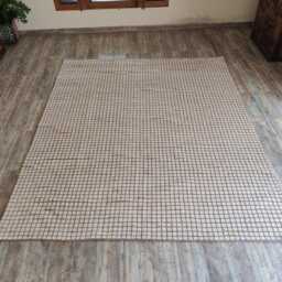 Handmade Wool Check Rug, Bohemian Moroccan Area Rug - thumbnail 4