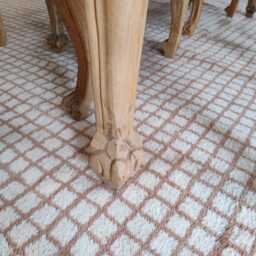 Handmade Wool Check Rug, Bohemian Moroccan Area Rug - thumbnail 2