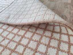 Handmade Wool Check Rug, Bohemian Moroccan Area Rug