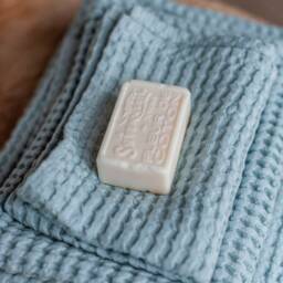 Waffle Linen Towel Set in Sky Blue Body, Hand & Face Waffle Towels. Linen Bath Towels - thumbnail 3