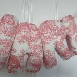 Personalised Name Banner, Pink Toile De Jouy . Baby Wall Hanging. Shower Gift. Garland. Nursery French Decor - thumbnail 3