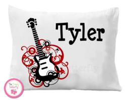 Boys Guitar Pillow Case , Personalized