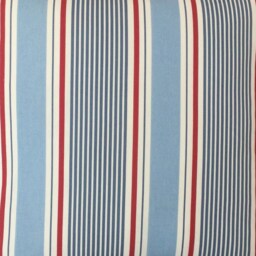 Handmade Coastal Stripe Cushion Cover Marine Blue, Red, & White - thumbnail 2