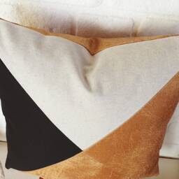 Triangle Faux Leather Pillow Cover Modern Scandinavian Home Decor - thumbnail 2