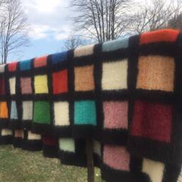 Handmade Fluffy Wool Blanket Organic Black Bedding Decor - thumbnail 4