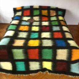 Handmade Fluffy Wool Blanket Organic Black Bedding Decor - thumbnail 2