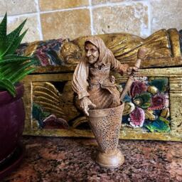 Baba Yaga, The Russian Witch Statue, Hand Painted Resin Sculpture - Slavic Folklore Crone Figurine Yaga Art For Gothic Home Decor - thumbnail 2