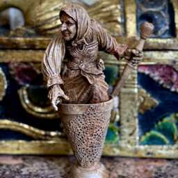 Baba Yaga, The Russian Witch Statue, Hand Painted Resin Sculpture - Slavic Folklore Crone Figurine Yaga Art For Gothic Home Decor - thumbnail 4