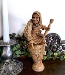 Baba Yaga, The Russian Witch Statue, Hand Painted Resin Sculpture - Slavic Folklore Crone Figurine Yaga Art For Gothic Home Decor - thumbnail 1