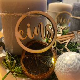 Number Pendant Advent Wreath - Decorative Wood - thumbnail 3