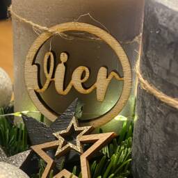 Number Pendant Advent Wreath - Decorative Wood - thumbnail 4