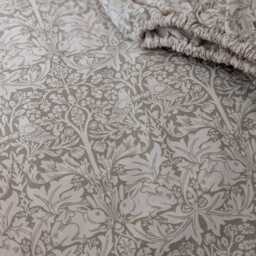 William Morris Crib Sheet Brer Rabbit Toile, Sage Green Baby Bedding - thumbnail 2