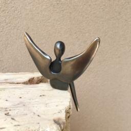Bronze Angel Shelf Sitter Figurine Guardian Decor - thumbnail 3