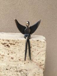 Bronze Angel Shelf Sitter Figurine Guardian Decor - thumbnail 1