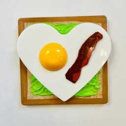 Heart Egg & Avocado Toast Wall Hanging/Fake Food/ Food D??cor/Kitchen D??cor/Dopamine D??cor/Pop Art/Valentines Day Gift/Kitschy/ Art - thumbnail 2