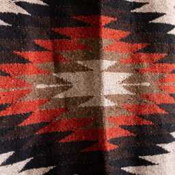 Brown Tan Burnt Orange Diamond Pattern Handmade Mexican Blanket Throw Beach Camping Yoga Serape Saltillo Southwest Decor - thumbnail 3