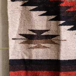 Brown Tan Burnt Orange Diamond Pattern Handmade Mexican Blanket Throw Beach Camping Yoga Serape Saltillo Southwest Decor - thumbnail 2
