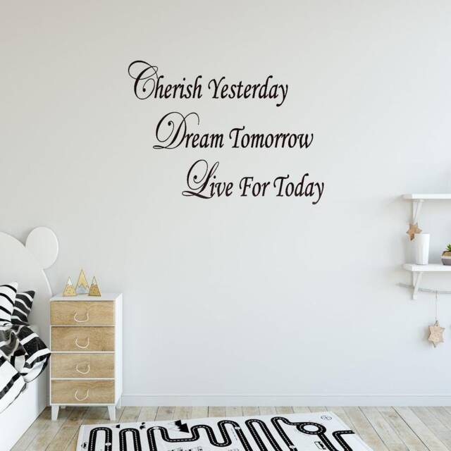 Vwaq Cherish Yesterday Dream Tomorrow Live Today Inspirational Quotes Stickers Sayings Wall Decal Vwaq-570 - image 1