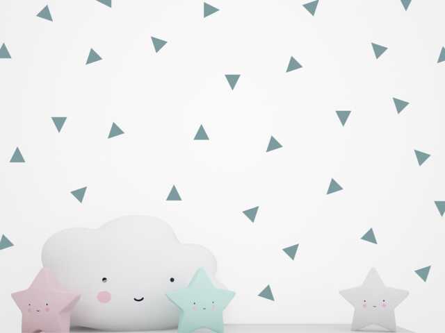 Teal Triangle Wall Decals Modern Nursery Decor, Pack Of 50 - image 1
