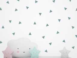 Teal Triangle Wall Decals Modern Nursery Decor, Pack Of 50