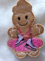 Figure Ice Skating Dress Gingerbread Tree Decoration, Gingerbread, Christmas Gift, Home Decor Gift For Her - thumbnail 2