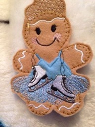 Figure Ice Skating Dress Gingerbread Tree Decoration, Gingerbread, Christmas Gift, Home Decor Gift For Her - thumbnail 3