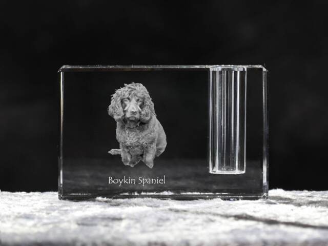 Boykin Spaniel, Crystal Pen Holder With Dog, Souvenir, Decoration, Limited Edition, Collection - image 1