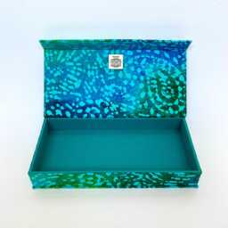 Handmade Island Batik Pencil Case Fabric Stationery Organiser With Magnetic Closure Multipurpose Box - thumbnail 2