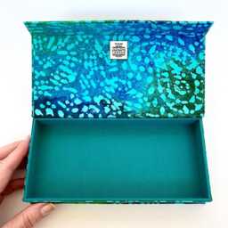 Handmade Island Batik Pencil Case Fabric Stationery Organiser With Magnetic Closure Multipurpose Box - thumbnail 3