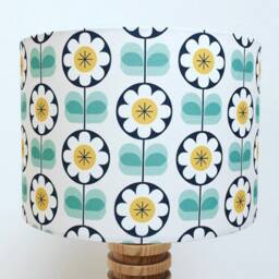 Lampshade, Lamp Shade, Daisy Lampshade, Pattern, Mustard Daisy, Scandi Flower Mid Century - thumbnail 4