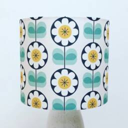 Lampshade, Lamp Shade, Daisy Lampshade, Pattern, Mustard Daisy, Scandi Flower Mid Century - thumbnail 2