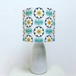 Lampshade, Lamp Shade, Daisy Lampshade, Pattern, Mustard Daisy, Scandi Flower Mid Century