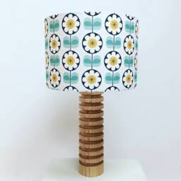 Lampshade, Lamp Shade, Daisy Lampshade, Pattern, Mustard Daisy, Scandi Flower Mid Century - thumbnail 3