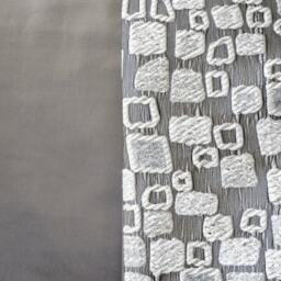 Silver Grey Geometric Embroidered Pillow Cover - Woven Texture Throw Home Decor - thumbnail 3
